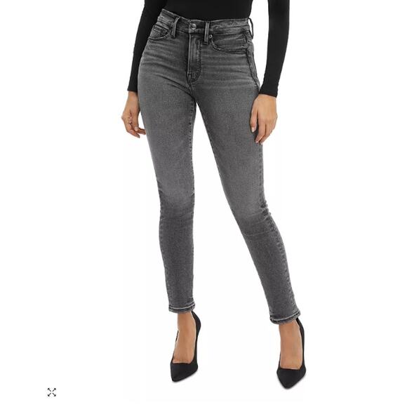 GOOD AMERICAN NWT Good Legs Stovepipe Cigarette Denim Jeans in Black214 // 15 - Picture 1 of 13